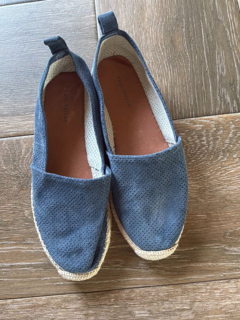 Paul Taylor men's navy suede perforated espadrilles size EU 42